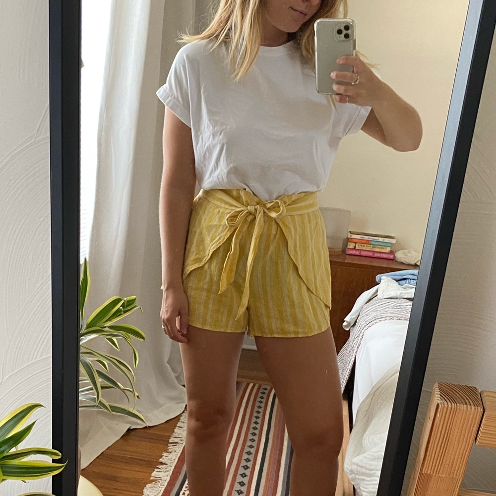 Yellow Striped Patagonia Tie Shorts